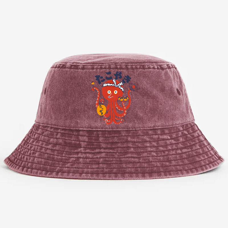 Takoyaki Vintage 100% Cotton Bucket Hat