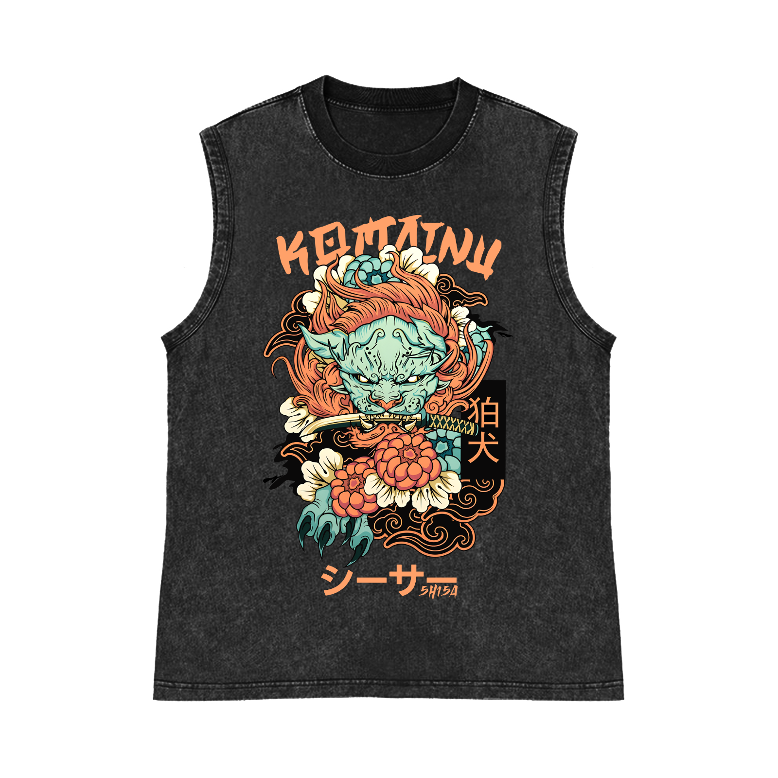 Komainu Pure Cotton Wash-Dyed Sleeveless Tank Top