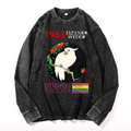 Ohara Koson Vintage Cotton Wash Crewneck Long-Sleeve T-Shirt