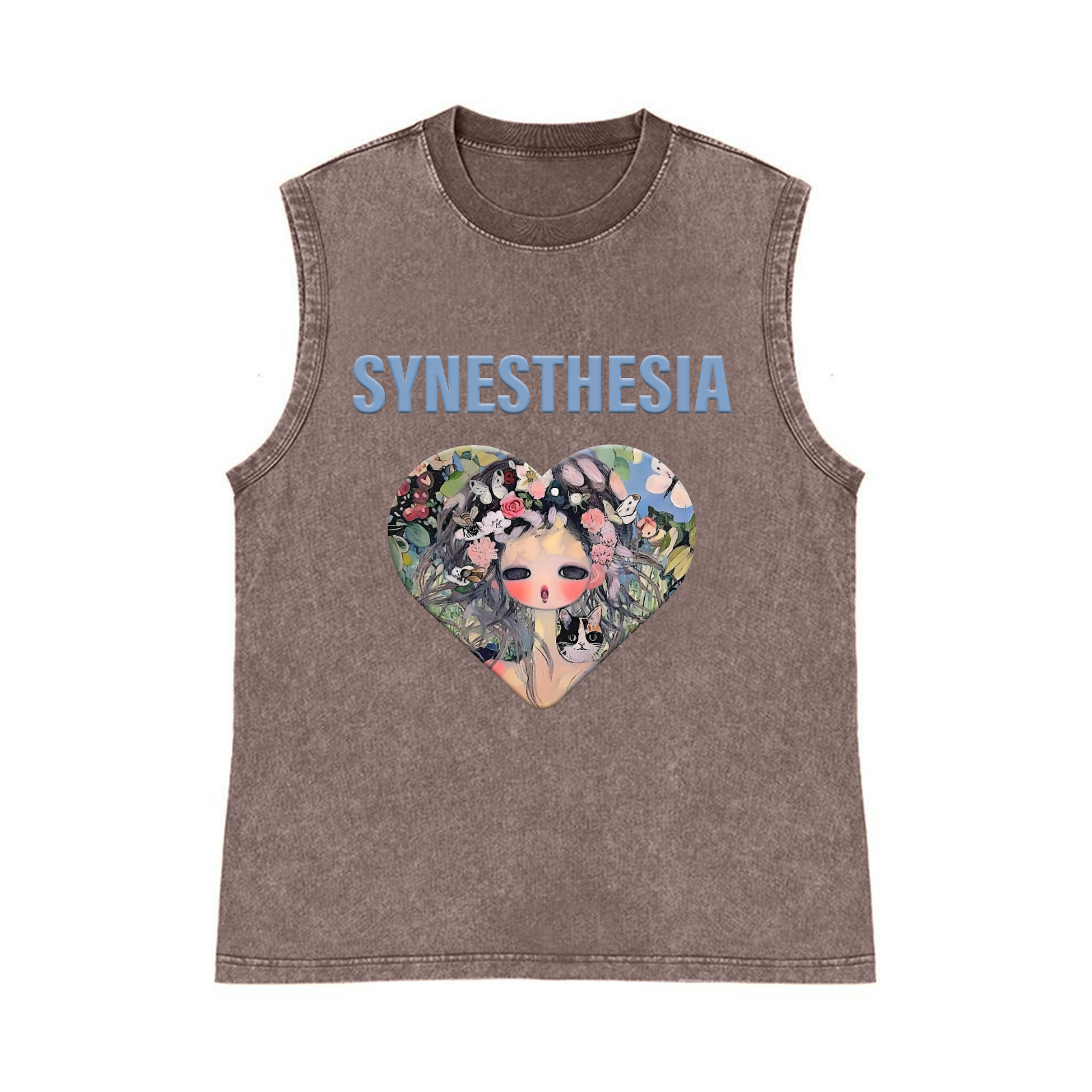 Aya Takano Pure Cotton Wash-Dyed Sleeveless Tank Top
