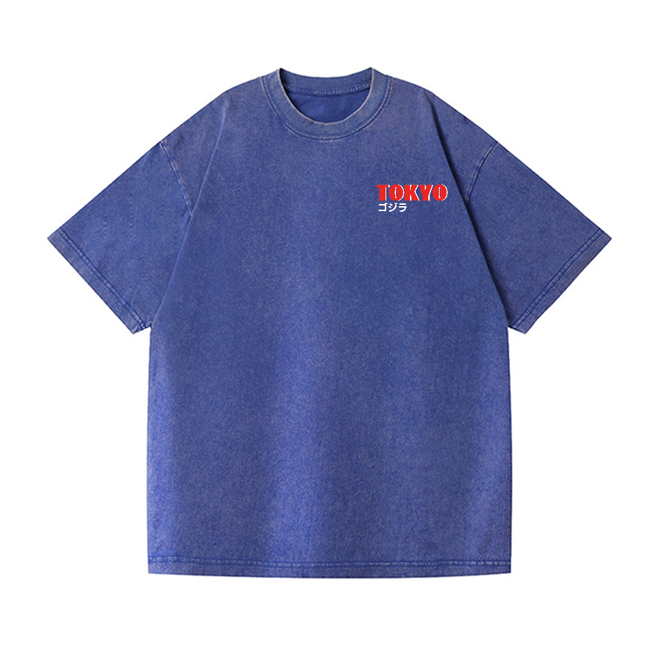 Tokyo Kaiju Vintage Wash Japanese Design Back Art T-Shirt