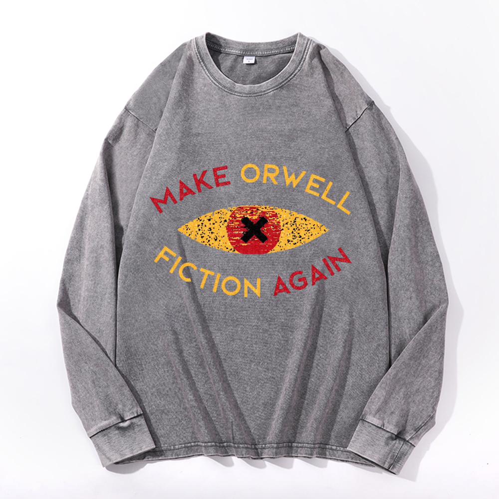 Vintage Cotton Wash Crewneck Long-Sleeve T-Shirt