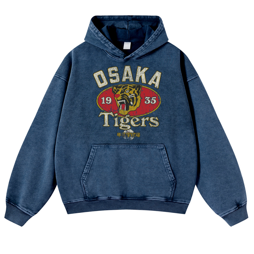 Osaka Tigers Vintage Washed Thick Cotton Hoodie
