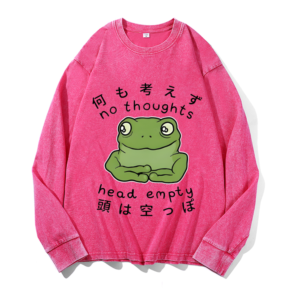 Vintage Cotton Wash Crewneck Long-Sleeve T-Shirt