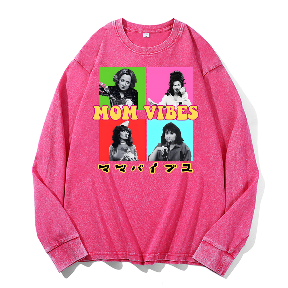Mother's Day Vintage Cotton Wash Long-sleeve T-shirt
