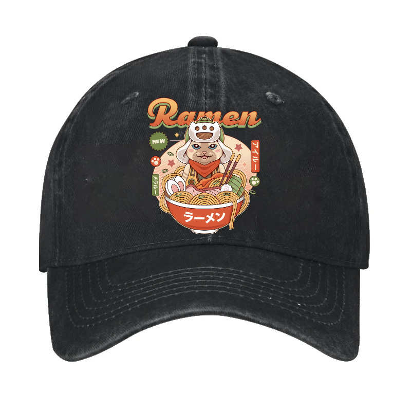 Ramen Cat Vintage Cotton Cap