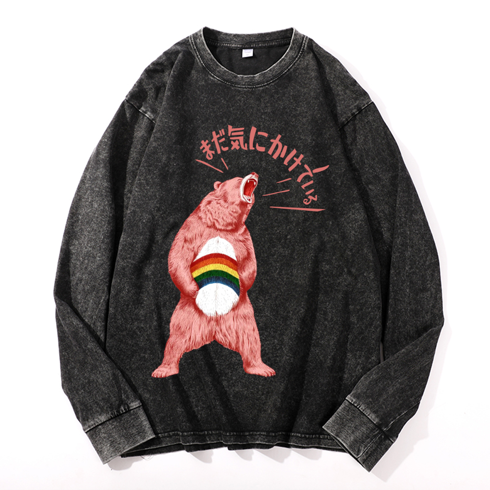 Vintage Cotton Wash Crewneck Long-Sleeve T-Shirt