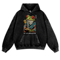 Frog Ramen Vintage Washed Thick Cotton Hoodie