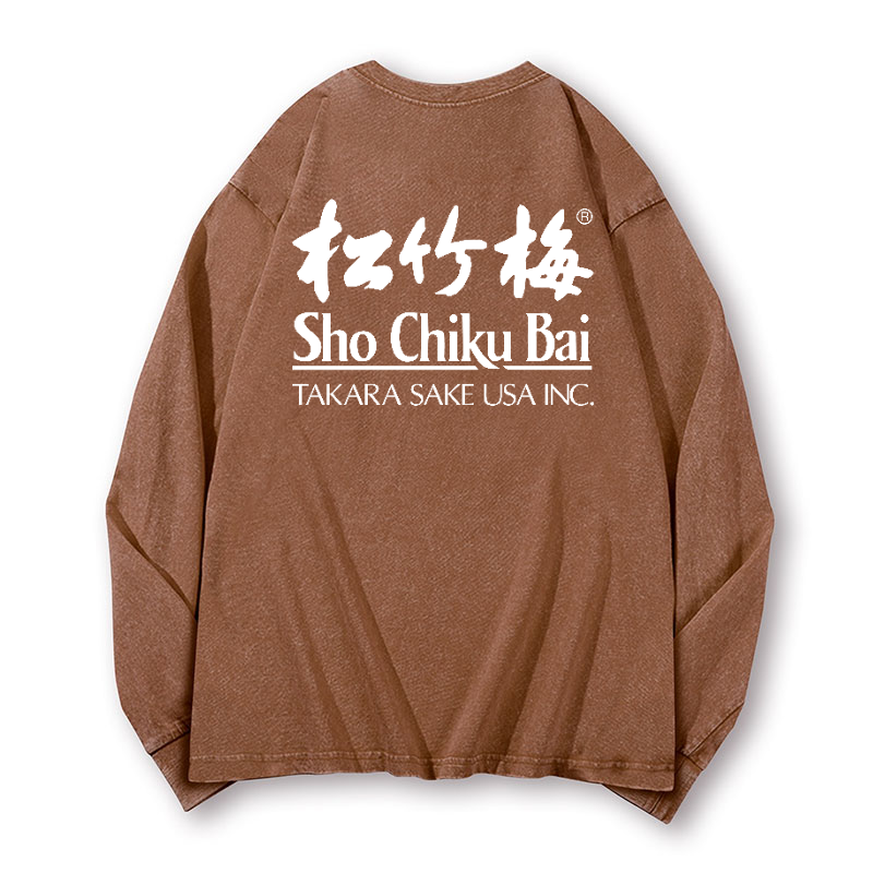 Sho Chiku Bai Vintage Washed Cotton Back Art Long-sleeve T-shirt