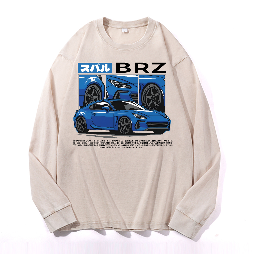 Subaru Vintage Cotton Wash Crewneck Long-Sleeve T-Shirt