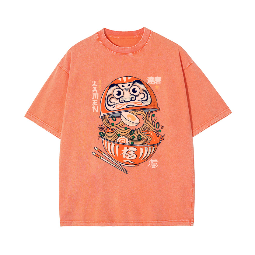 Daruma Ramen Vintage Wash Japanese Design T-Shirt