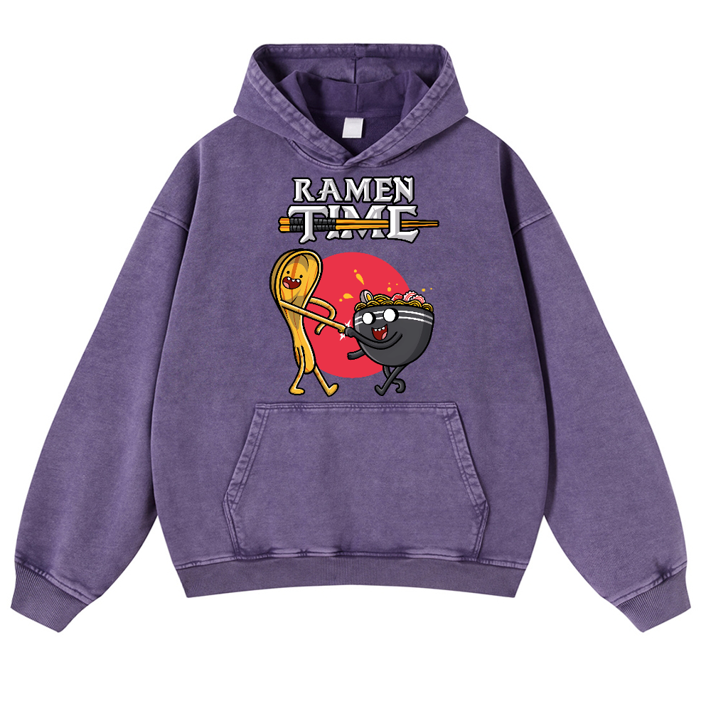 Ramen Vintage Washed Thick Cotton Hoodie