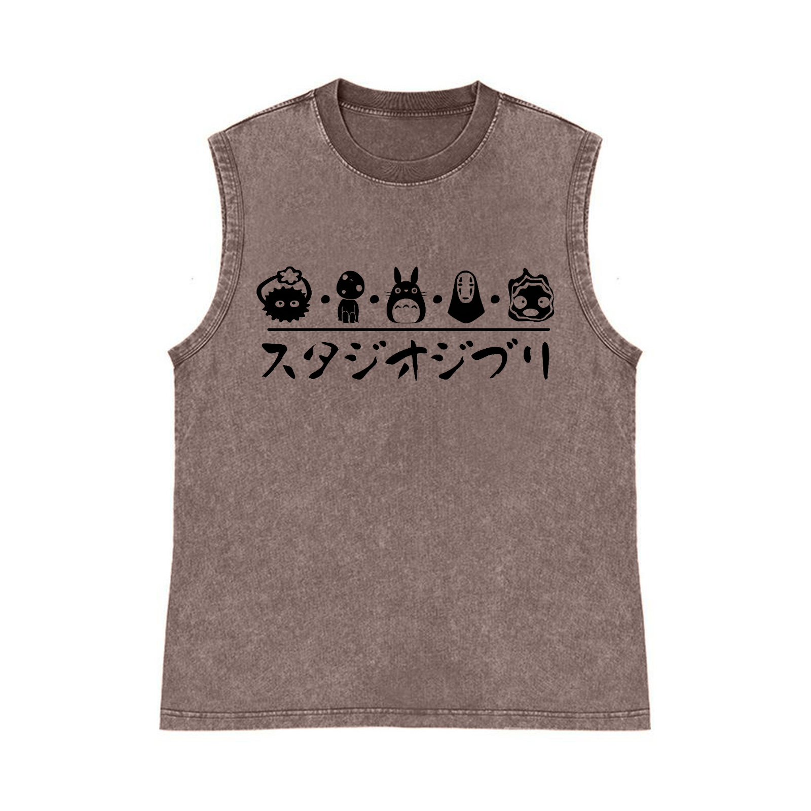 Ghibli Totoro Pure Cotton Wash-Dyed Sleeveless Tank Top