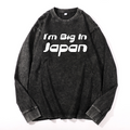 I'm Big In Japan Vintage Cotton Wash Crewneck Long-Sleeve T-Shirt