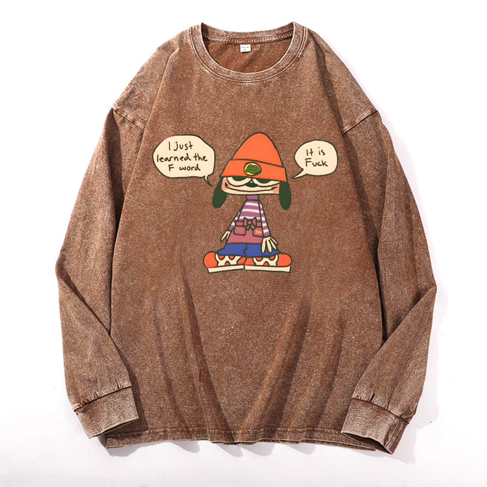 PaRappa the Rapper Vintage Cotton Wash Long-sleeve T-shirt