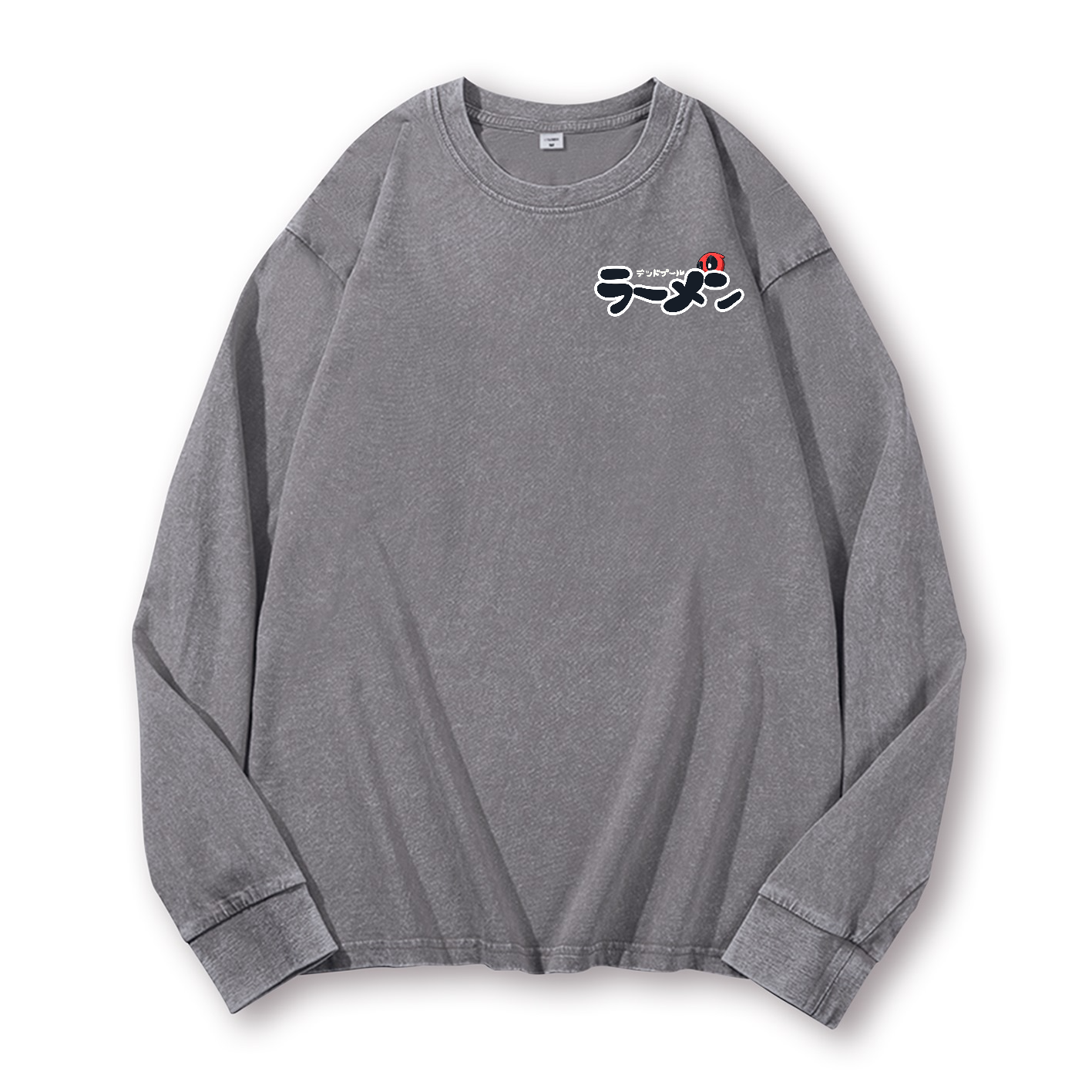 Ramen Hero Vintage Washed Cotton Back Art Long-sleeve T-shirt