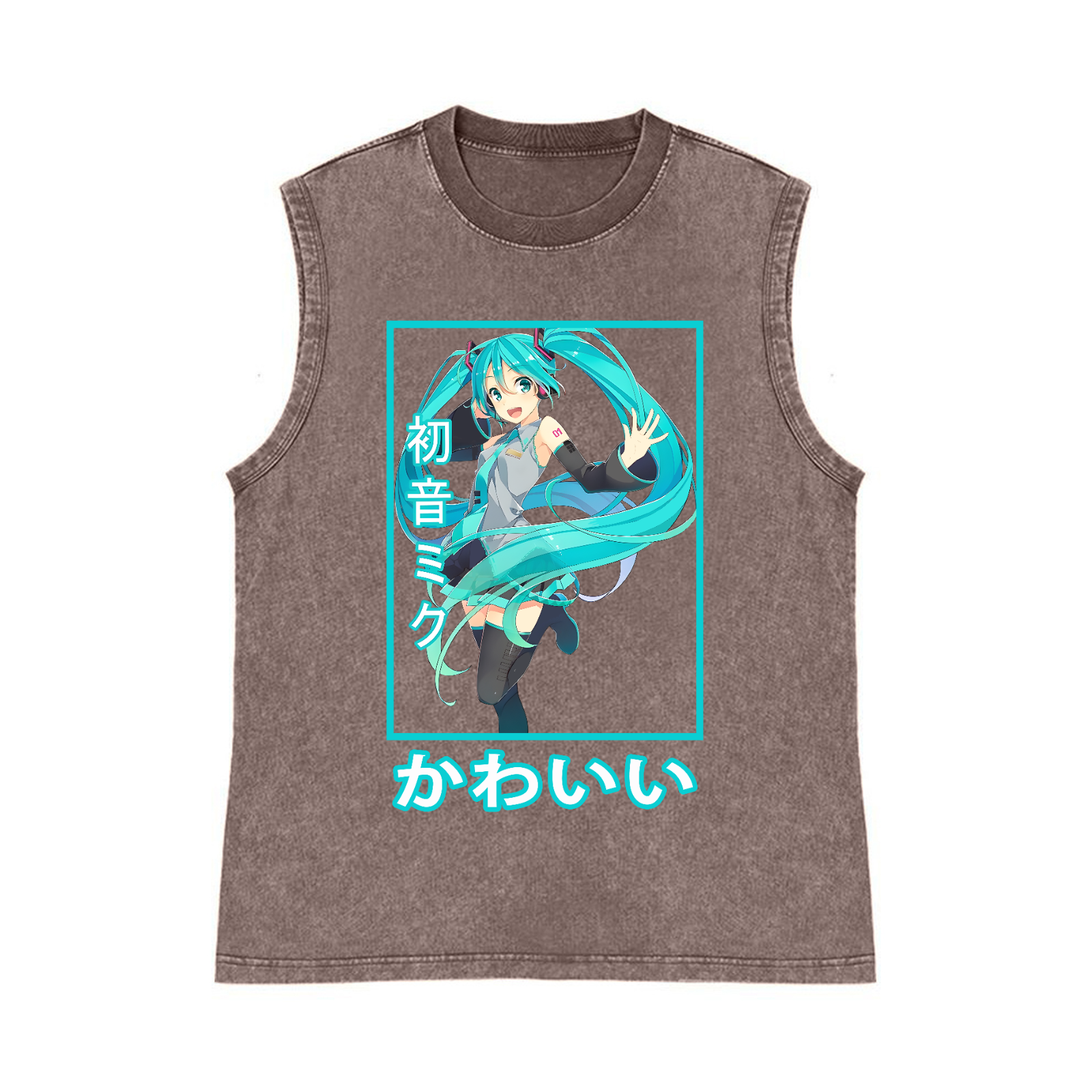 Hatsune Miku Pure Cotton Wash-Dyed Sleeveless Tank Top