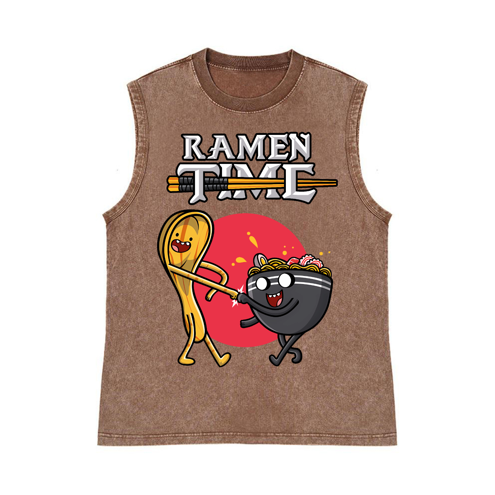 Ramen Pure Cotton Wash-Dyed Sleeveless Tank Top