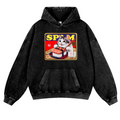 Spam Cat Vintage Washed Thick Cotton Hoodie