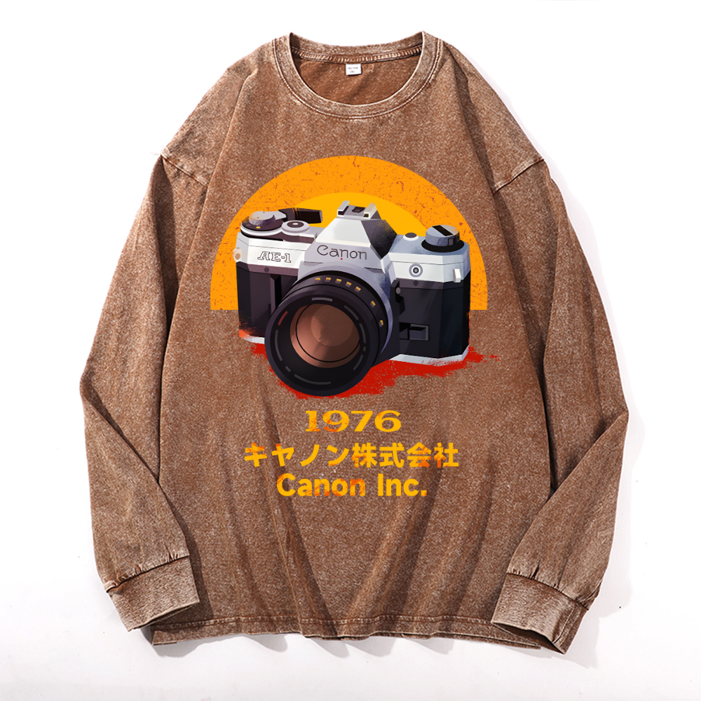 Canon Vintage Cotton Wash Crewneck Long-Sleeve T-Shirt