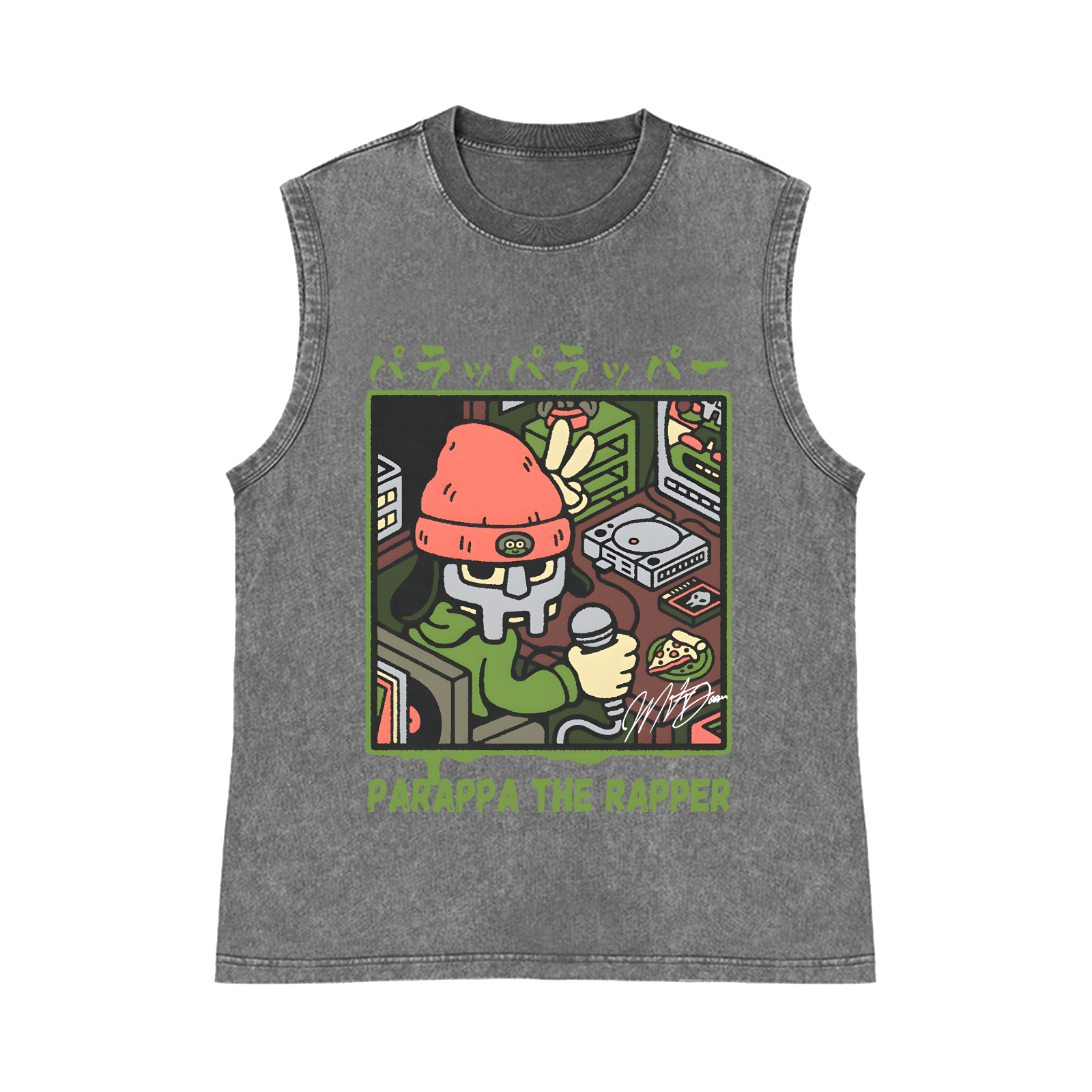 PaRappa the Rapper Pure Cotton Wash-Dyed Sleeveless Tank Top