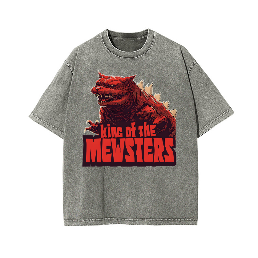 Catzilla Cat Kaiju Vintage Wash Japanese Design T-Shirt