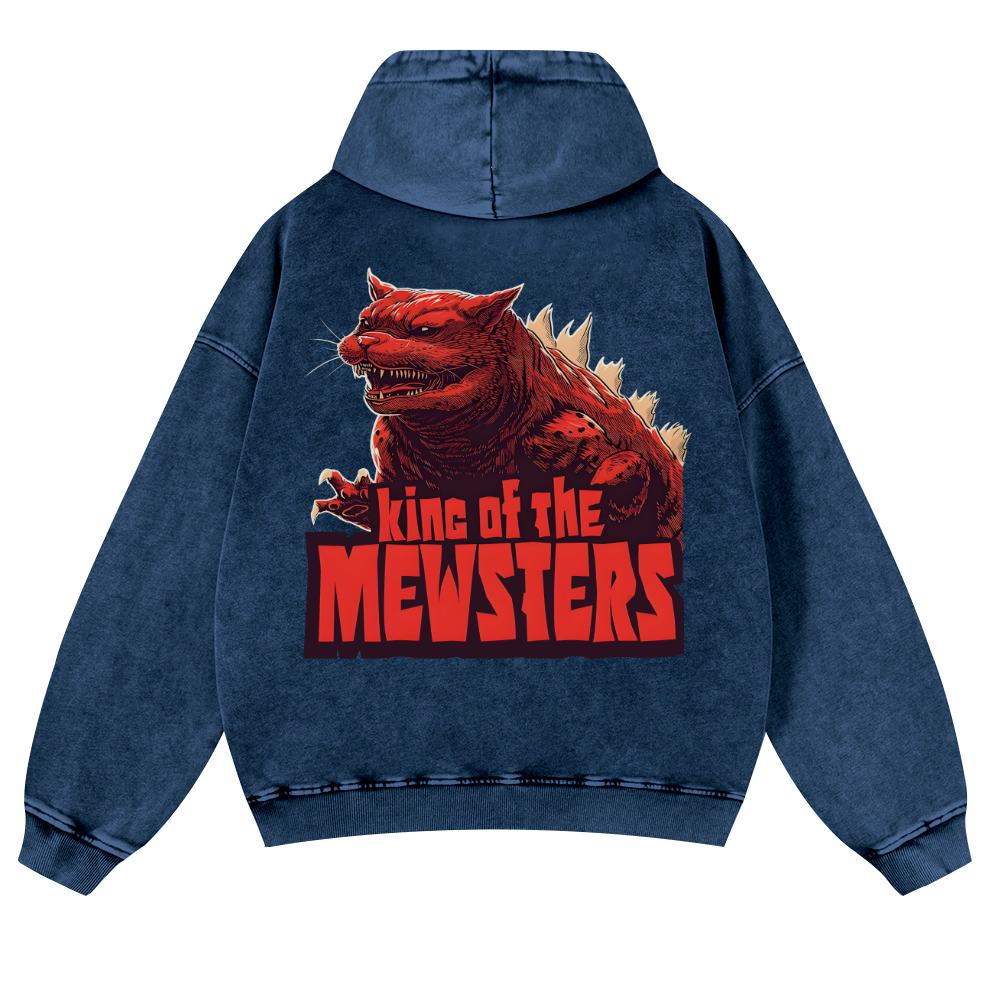 Catzilla Cat Kaiju Vintage Washed Cotton Back Art Hoodie