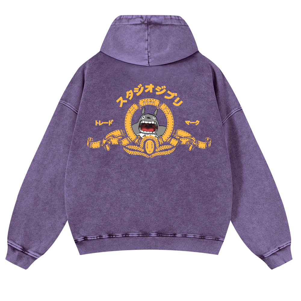 MGM Ghibli Totoro Vintage Washed Cotton Back Art Hoodie