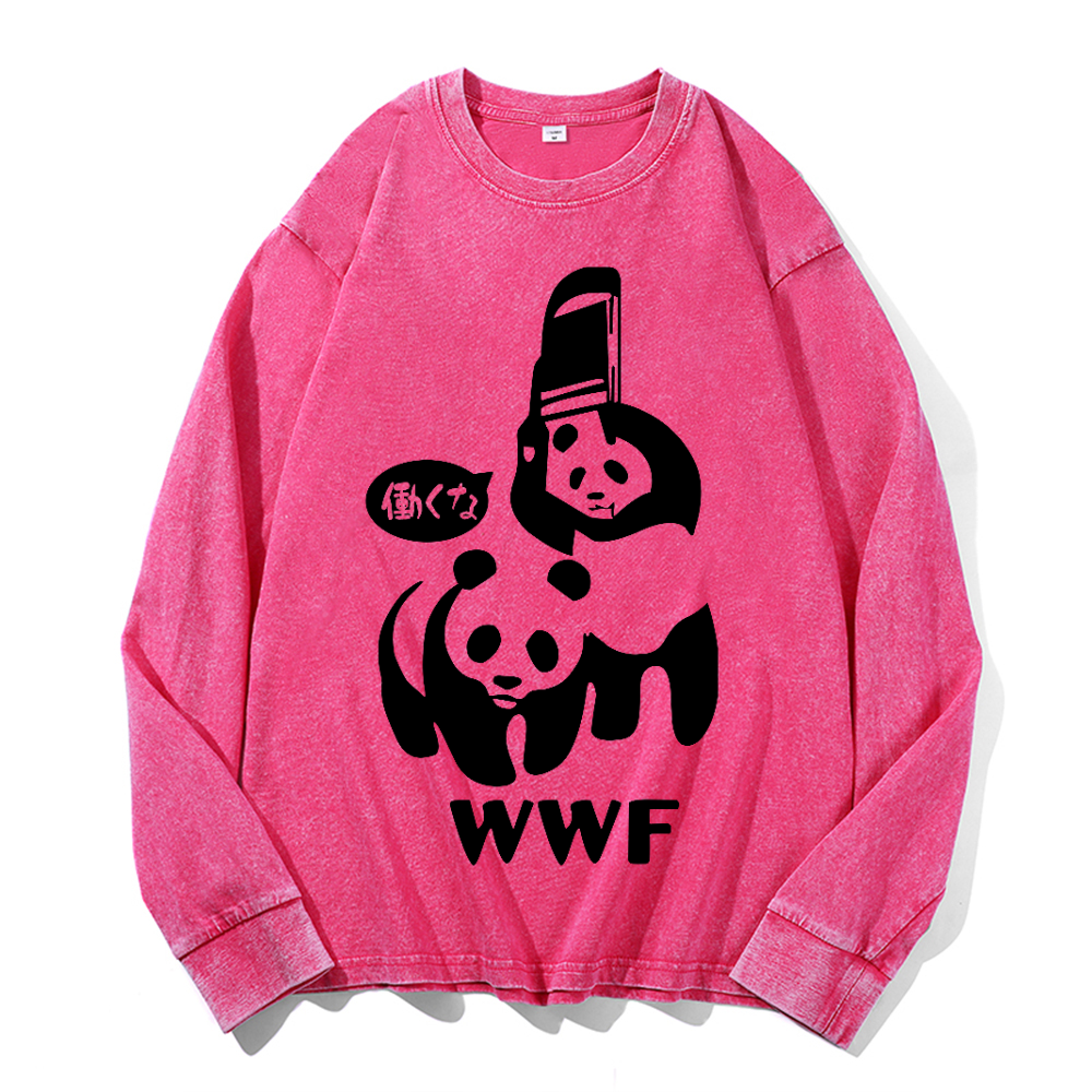 WWF Panda Vintage Cotton Wash Long-sleeve T-shirt
