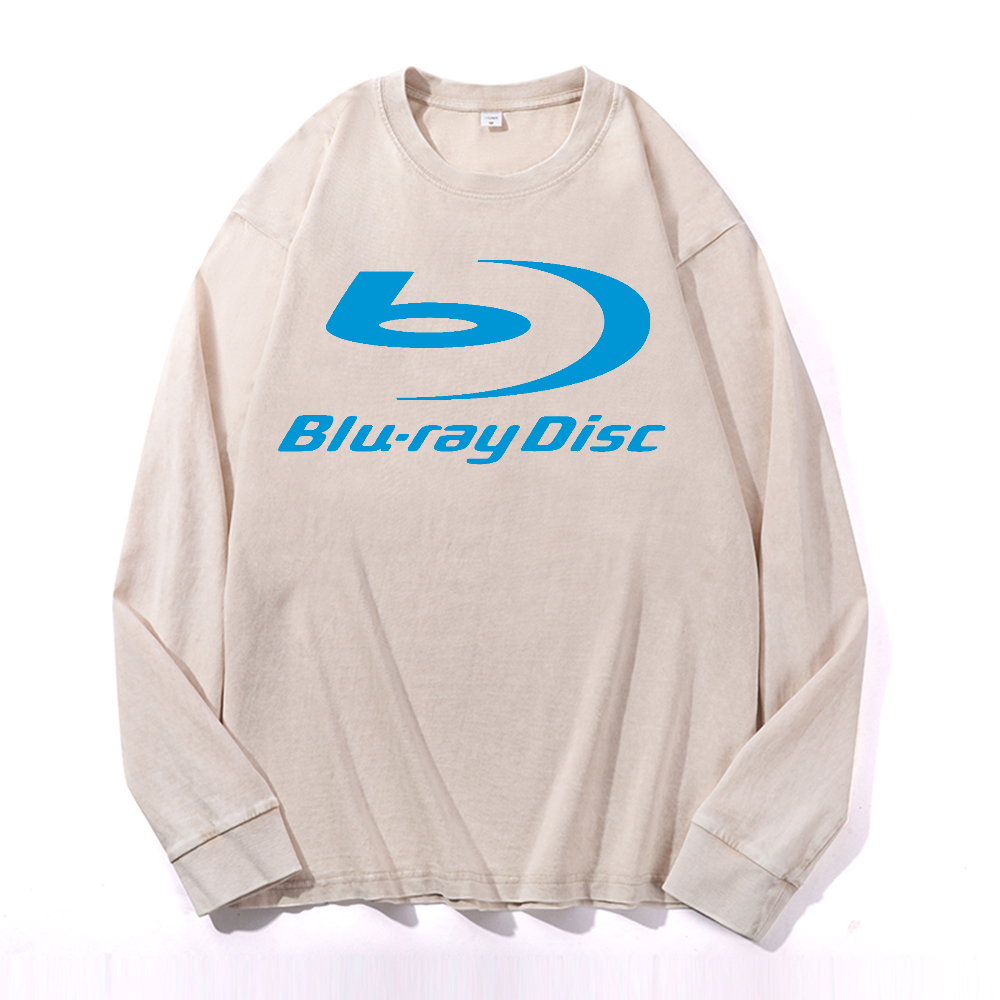 Sony Blu-ray Disc Vintage Cotton Wash Crewneck Long-Sleeve T-Shirt