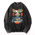 Vintage Cotton Wash Crewneck Long-Sleeve T-Shirt