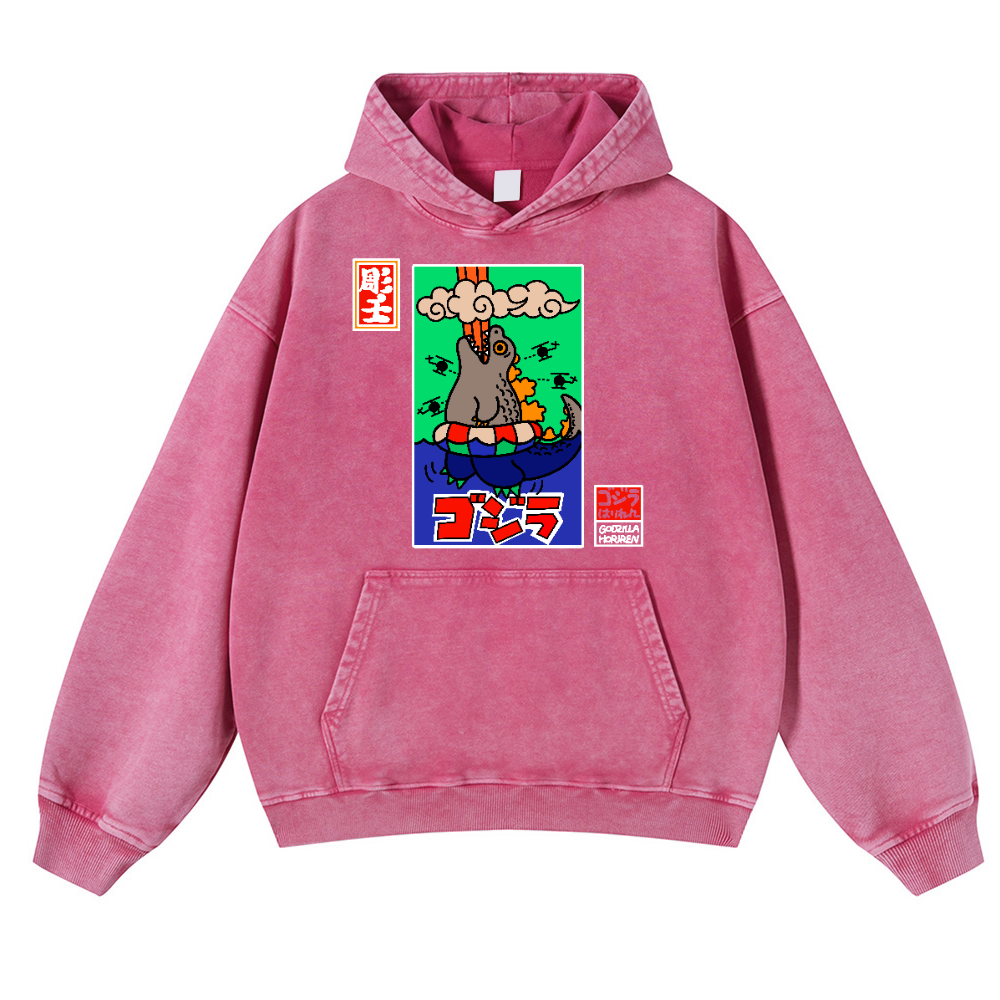 Kaiju Vintage Washed Thick Cotton Hoodie