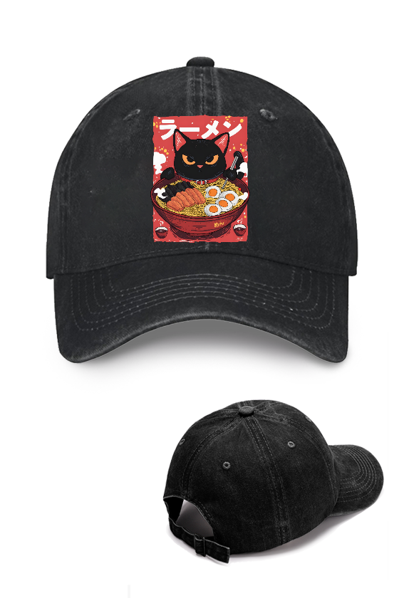 Ramen Cat Vintage Cotton Cap