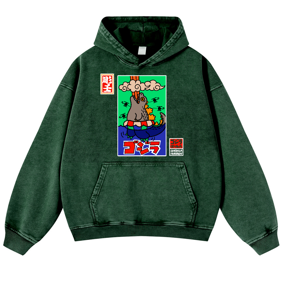 Kaiju Vintage Washed Thick Cotton Hoodie