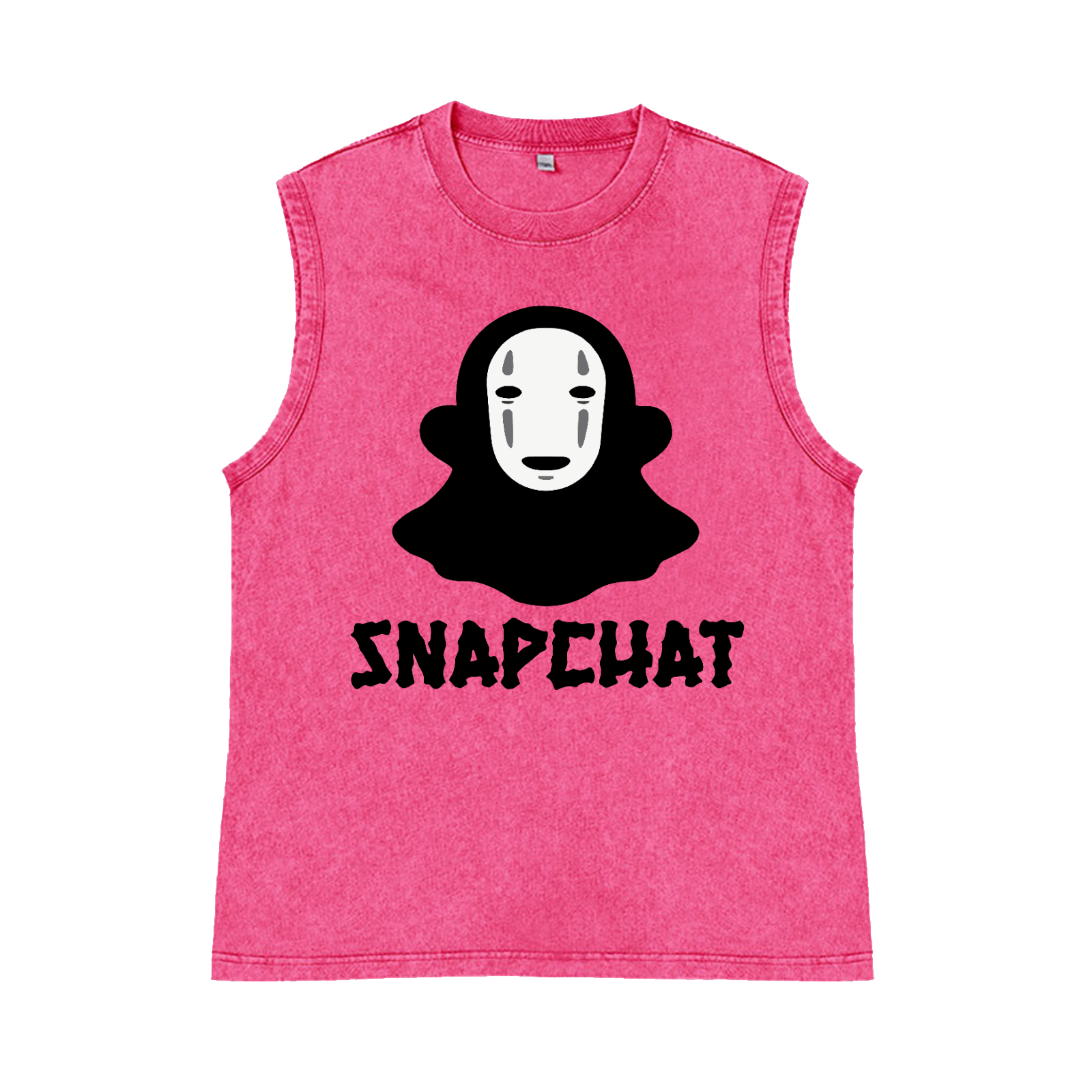 Snapchat Pure Cotton Wash-Dyed Sleeveless Tank Top
