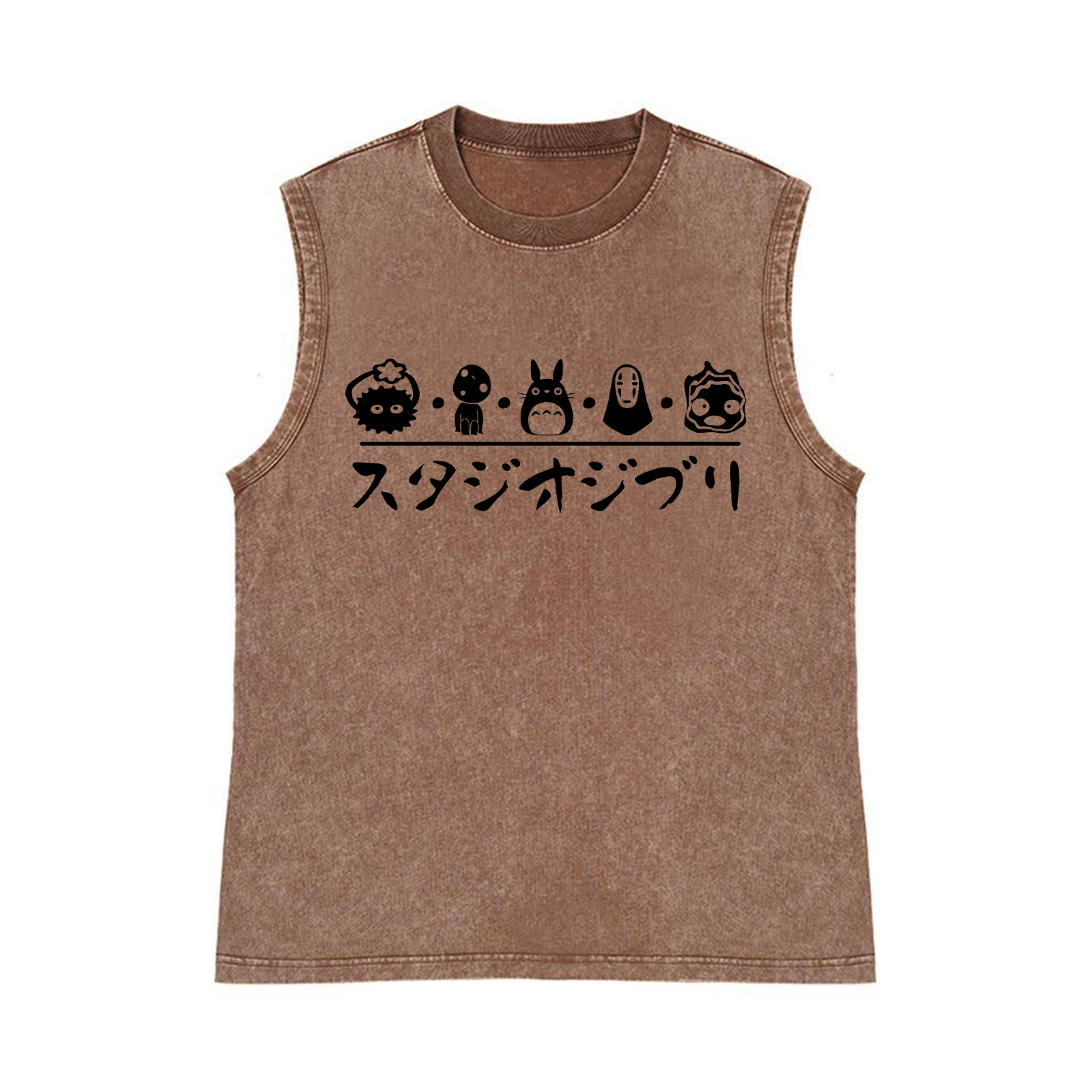 Ghibli Totoro Pure Cotton Wash-Dyed Sleeveless Tank Top