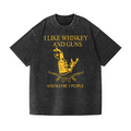 Whiskey Vintage Wash Japanese Design T-Shirt