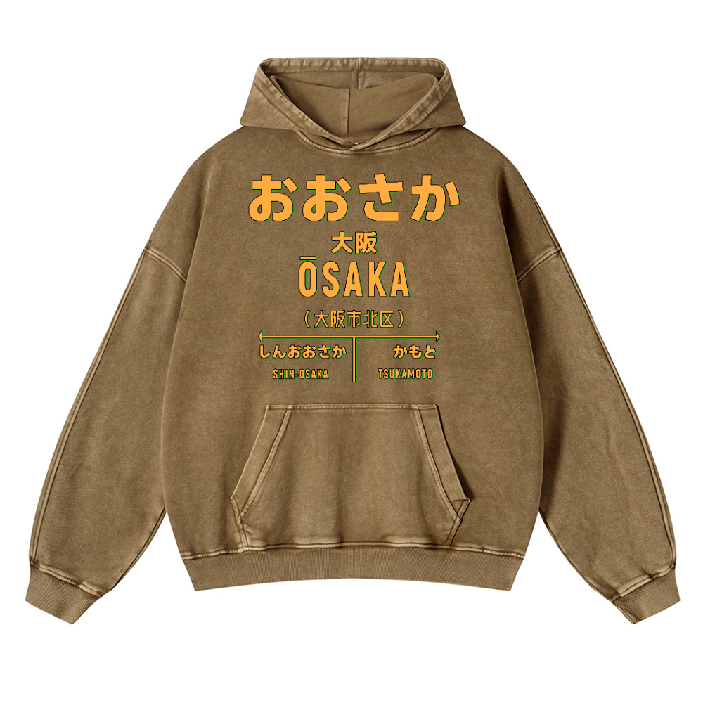 Osaka Vintage Washed Thick Cotton Hoodie