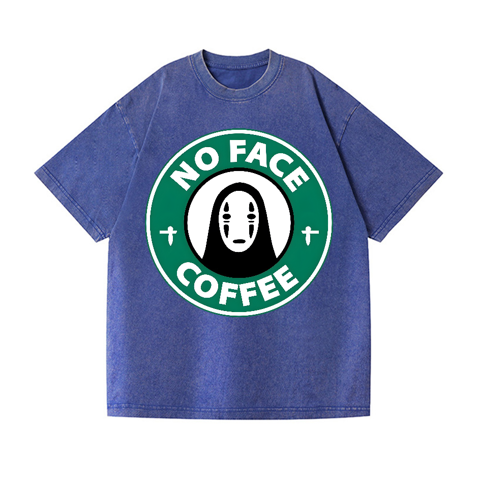 Ghibli No Face Kaonashi Coffee Vintage Wash Japanese Design T-Shirt