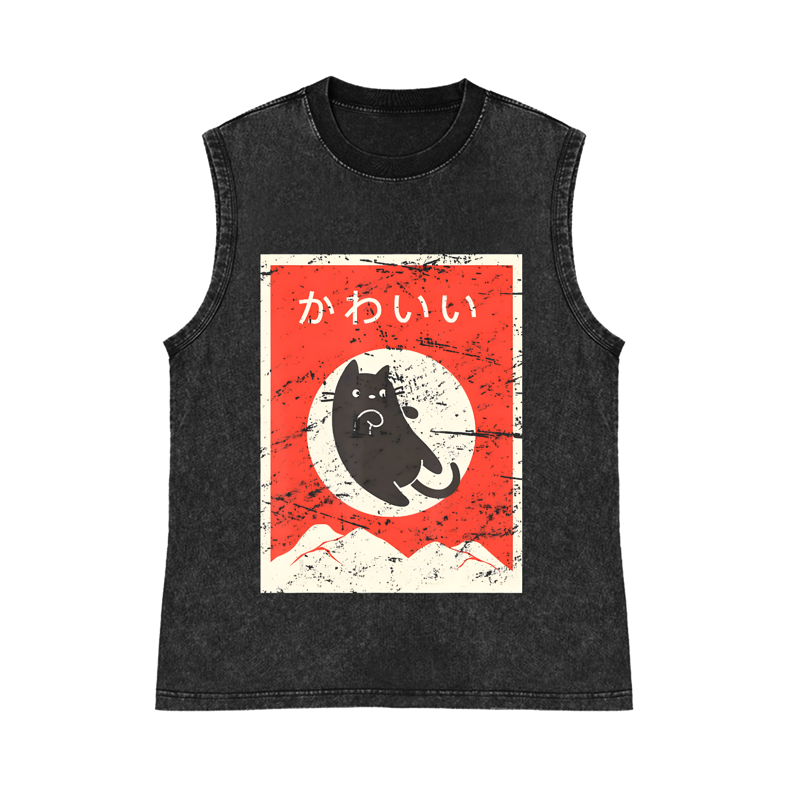 Pure Cotton Wash-Dyed Sleeveless Tank Top