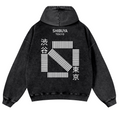 Shibuya Tokyo Vintage Washed Cotton Back Art Hoodie