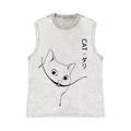 Warrior Cat Pure Cotton Wash-Dyed Sleeveless Tank Top