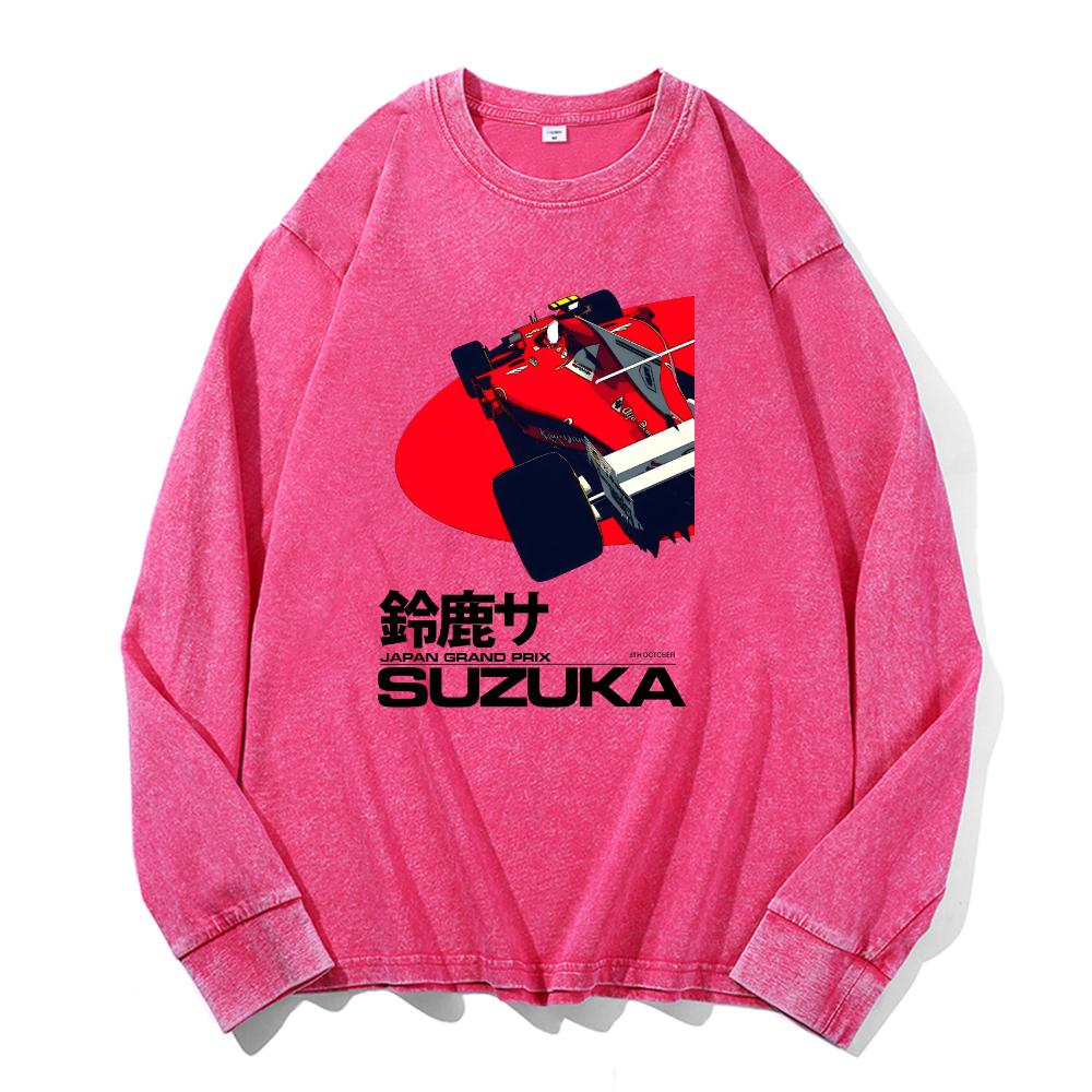 Vintage Cotton Wash Crewneck Long-Sleeve T-Shirt