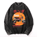 Vintage Cotton Wash Crewneck Long-Sleeve T-Shirt