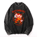 Dotonbori Takoyaki Vintage Cotton Wash Crewneck Long-Sleeve T-Shirt