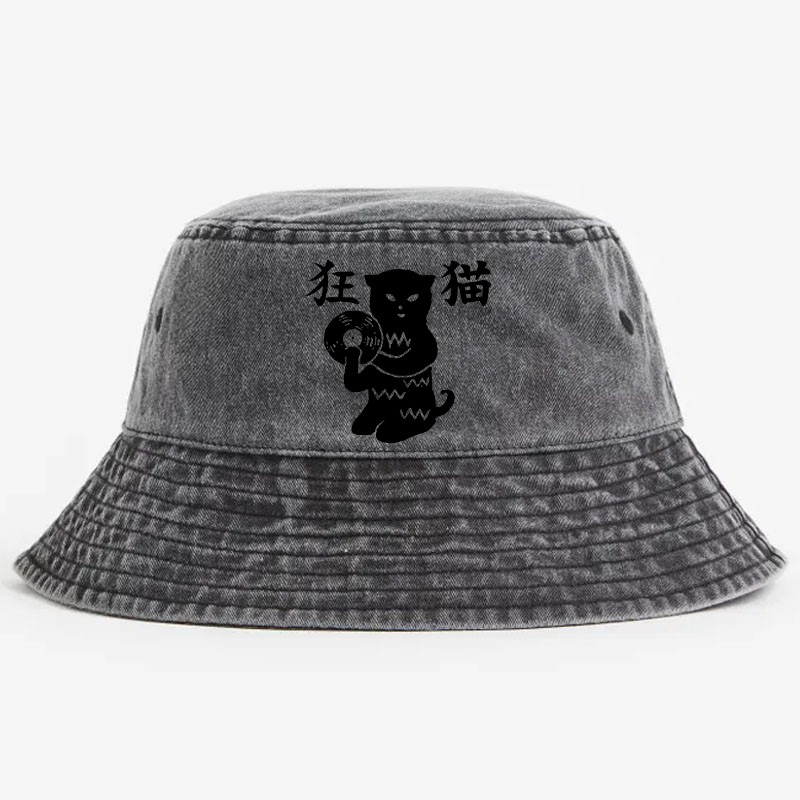 Cat Vintage 100% Cotton Bucket Hat