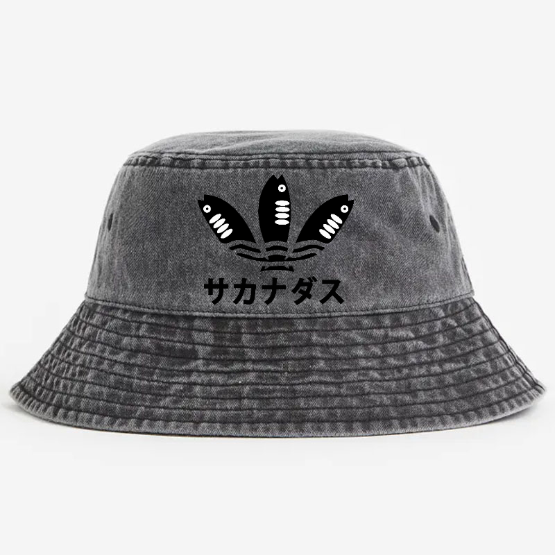 Fish Vintage 100% Cotton Bucket Hat