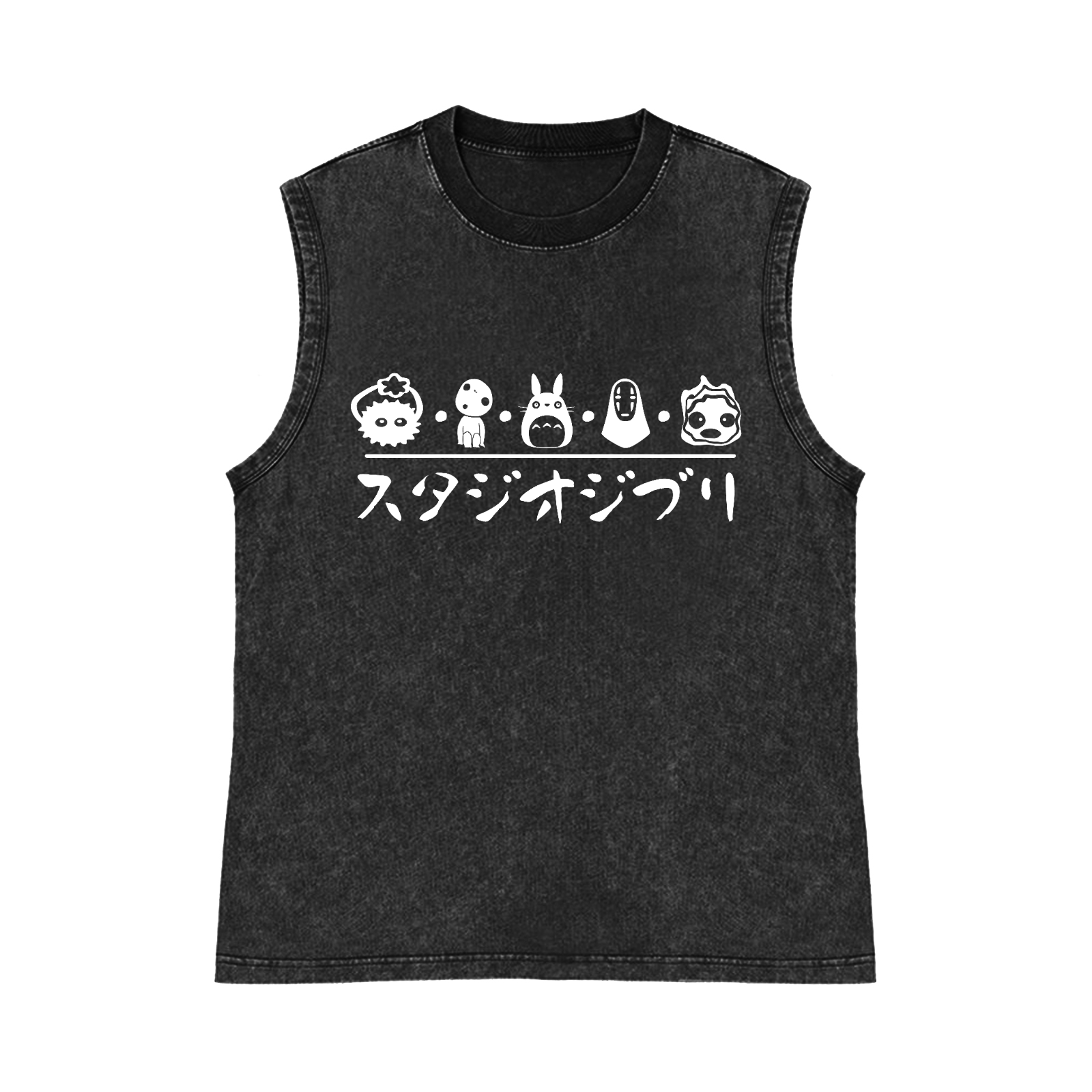 Ghibli Totoro Pure Cotton Wash-Dyed Sleeveless Tank Top