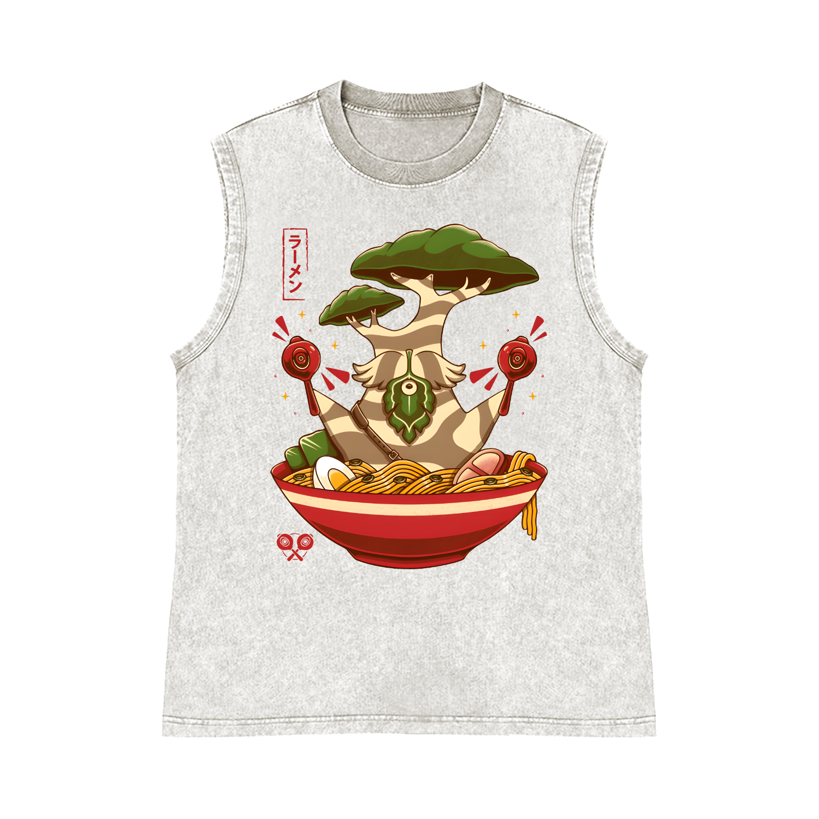Bonsai Ramen Pure Cotton Wash-Dyed Sleeveless Tank Top