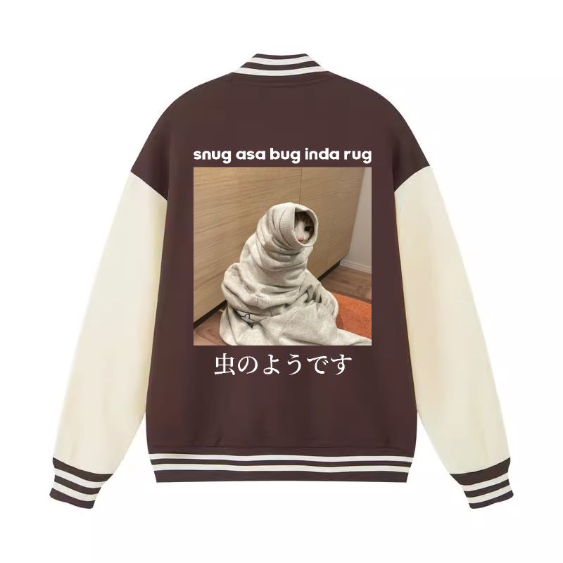 Snug Cat Vintage Cotton Varsity Jacket